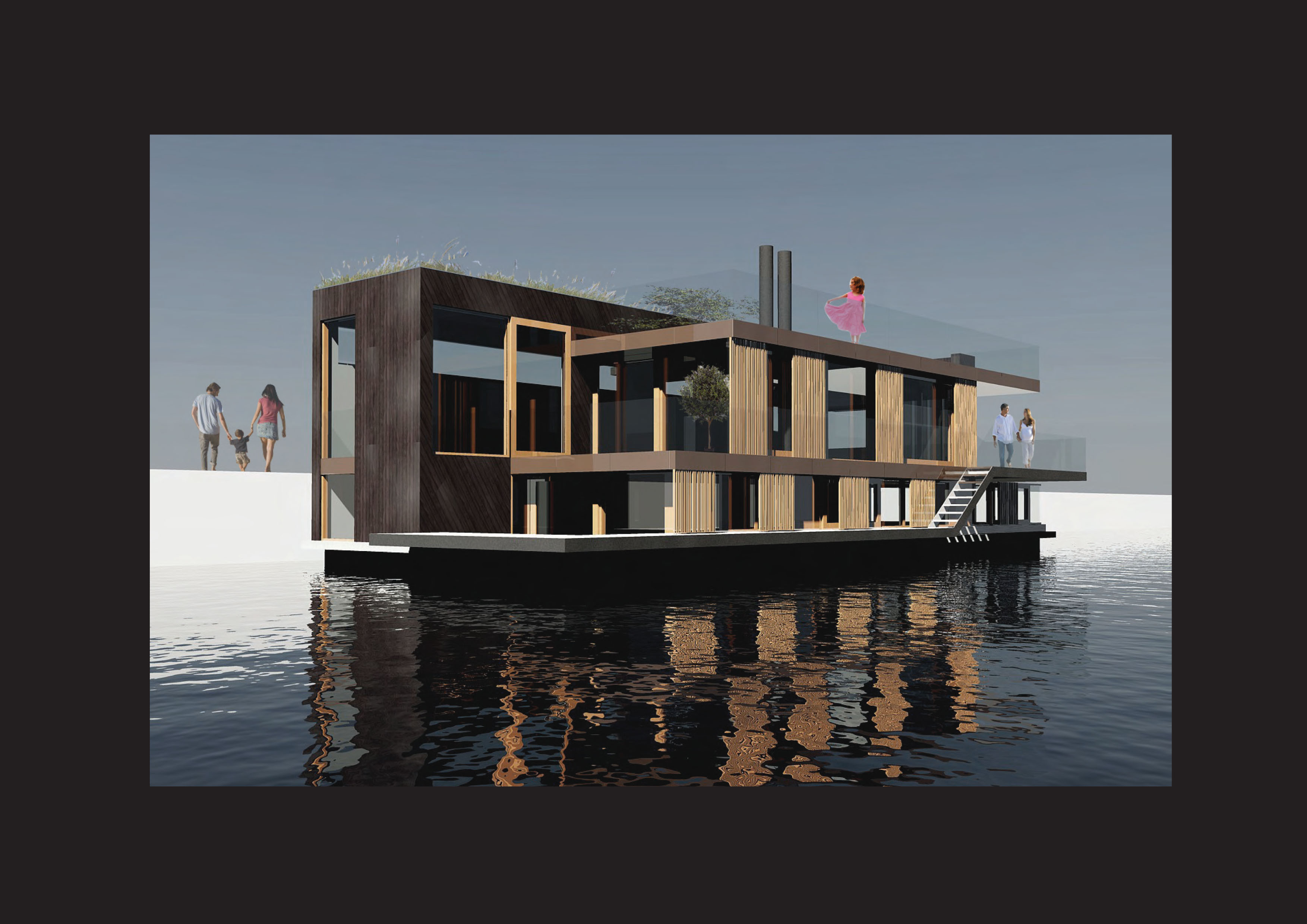 Floating home by Dirkmarine / House on Water Ltd. - concrete hull HUBB